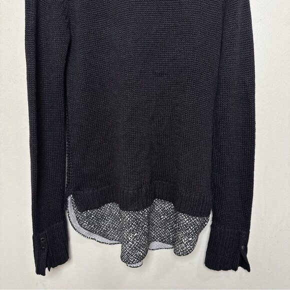 Calvin Klein Womens Medium Cable Open Knit  Shirt Hem Sweater In Black Color - Picture 10 of 11